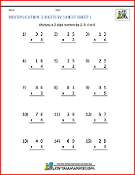 2 digit multiplication worksheet