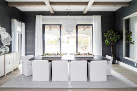 We did not find results for: Black And White Dining Room With Dark Gray Grasscloth Wallpaper Transitional Dining Room