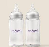 mōmi - breast-like bottle 2-sets, 10oz plastic purple / level 2