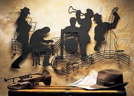 Jazzin Quintet Music Theme Metal Hanging Wall Art Jazz Blues Home Decor New Jazz Wall Art Music Metal Wall Art Music Wall Art