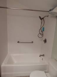 Swan Tub With A Custom Corian Shower Surround Corian Shower Walls Shower Wall Panels Shower Wall