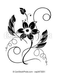 You are here：pngio.com»flowers clipart black and white. Flower Black A White Pattern Pattern Decorative It Is Black White With The Image Of A Flower And Curls Canstock