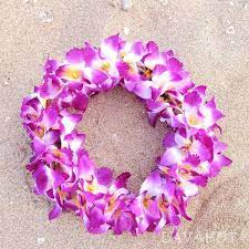 Orchid Purple Hawaiian Haku Flower Hair Band Lei 84 Nok Liked On Polyvore Featuring Accessorie Flower Hair Band Silk Flower Hair Accessories Purple Orchids