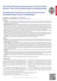 Pdf The Calcium Phosphorus Homeostasis In Chronic Kidney Disease From Clinical Epidemiology To Pathophysiology