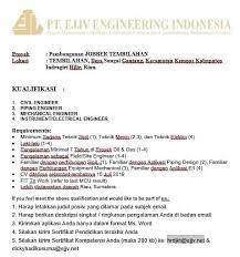 Lowongan kerja pt panasonic gobel energy indonesia terbaru. Shadow Tv Lowongan Kerja Pt Ejjv Engineering Indonesia Facebook