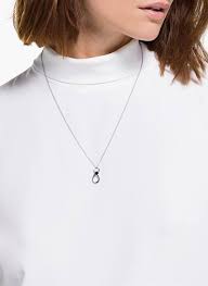 Colliers infinity en or rose pour la mariée. Collier A Pendentif Infini Jet Hematite Swarovski Femme Place Des Tendances