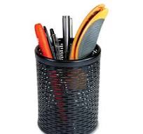 Artistic Urban Collection Punched Metal Pencil Cup, 3 1/2 x 4 1/2, Black