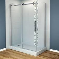 Maax Halo 34 In X 59 In X 78 3 4 In Frameless Corner Sliding Shower Enclosure In Chrome 105945 900 084 100 The Home Depot In 2020 Corner Shower Enclosures Maax Shower Doors Corner Shower