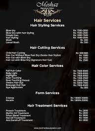 Beauty Salon Rate List For Hair Hair Salon Price List Hair Salon Salon Price List