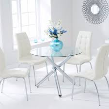 You want to be working on the underside of the glass so your painted side is protected. Odessa Clear Glass Round Dining Set Dining Room Furniture Fads