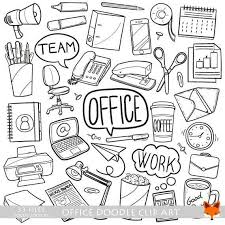 Office Doodle Vector Icons Work Items Objects Doodle Icons Clipart Artwork Hand Drawn Coloring Line Art Design In 2020 Line Art Design Doodle Icon How To Draw Hands