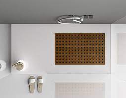 Piatto Doccia In Corian Con Pedana Removibile In Teak Grid Doccia Piatti Teak