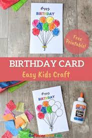Make the card's outline using the computer and then let your kids do the rest of the decorating work. Simple Birthday Card For Kids To Make Free Printable Go Places With Kids
