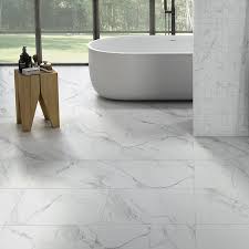 Natural marble wall tile (2.5 sq. White Marble Effect Matt Porcelain Floor Tile 600x600mm