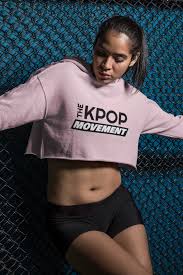 The K Pop Movement Korean Crop Top Hoodie For Women Crop Top Hoodie Crop Tops Korean Outfits