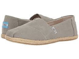 Toms Seasonal Classics Drizzle Grey Washed Canvas Rope Sole Women S Slip On Shoes With Every Pair Of Shoes You Purc Women S Slip On Shoes Slip On Shoes Toms