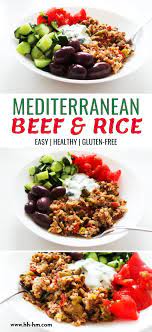 Mediterranean Beef And Rice Beefandrice Mediterranean Beef And Rice Recipe Gluten Free Gluten Free Meal Prep Cooking With Ground Beef Mediterranean Recipes