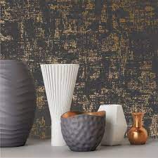 Devine Color Distressed Weave Charcoal Karat Wallpaper Removable Wallpaper Flat Paint Peel And Stick Wallpaper
