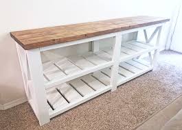 So i looked all around town and online for a sofa table that would work for the space. Farmhouse Console Table Ana White
