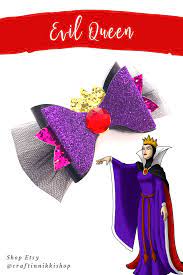 Evil Queen Snow White Inspired Black Chunky Glitter And Tulle Hair Bow Baby Girl Hair Bows Hair Bows Glitter Hair Bows