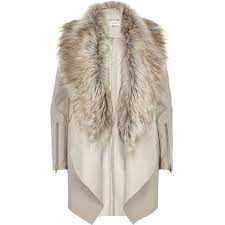 See This And Similar River Island Jackets Leather Look Draped Waterfall Front Long Sleeves With Zip Trim Drape Jacket Coats Jackets Women Coats For Women