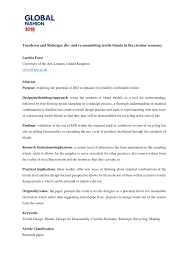 He has taught courses in almost every subject area of computer science and has published several textbooks. Pdf Teardown And Redesign Dis And Re Assembling Textile Blends In The Circular Economy
