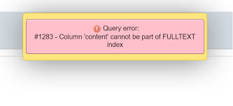 Under the tab security, click on add and select the. Phpmyadmin Mysql Error Column Mycolumnname Cannot Be Part Of Fulltext Index Our Code World