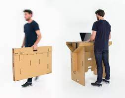 The cardboard standing desk keeps you mobile, on your feet, and alert. Foldable Cardboard Standing Desk By Refold Ietp
