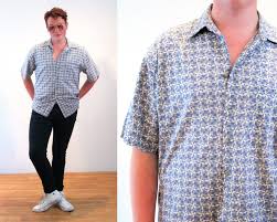 90s Pierre Cardin Shirt L Short Sleeve Casual Men S Retro Star Print Cotton Large Mens Vintage Shirts Casual Shirts For Men Shirts