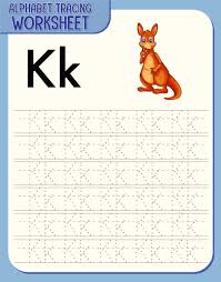 alphabet tracing worksheet with letter k and k 1520353 vector art at vecteezy
