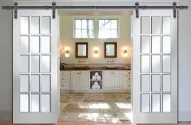 A frosted glass barn door framed in welded steel, the powell barn door adds light and privacy to the modern home or office space. French Style Barn Doors Grand Style Easy Installation