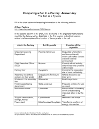 Comparing A Cell To A Factory Answer Key