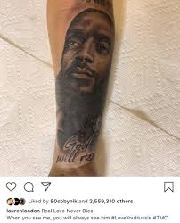 Evelyn lozada and chad ochocinco attend cosmopolitan magazine's fun. Lauren London Tattoos Nipsey Hussel S Face On Her Arm When You See Me You Will See Him Forever Photo Thejasminebrand