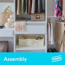 To fit a variety of closet sizes; Closet Organizer Assembly By Handy Walmart Com Walmart Com