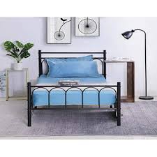 Upholstered in a chic beige linen fabric, the bed is both stylish and minimalist.it consists of high quality compare with similar items. Alecono Metal Bed Frame Twin Size Platform Bed Vintage Style With Headboard No Box Spring Needed Black Twin Size