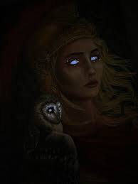 Athena Painting Glow in the Dark Athena and Owl Goddess Original Painting  by Rachael Caringella Tree Talker Art