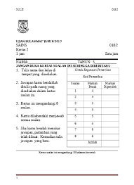 Malaysians jawab soalan sejarah sekolah rendah (edisi merdeka). Ujian Mac Sejarah Tahun 5