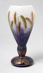 Rare Daum Wheat Vase Glass Bottles Art Painted Glass Vases Art Glass Vase