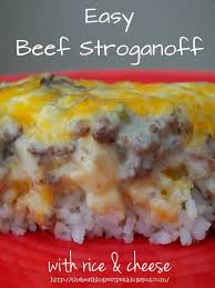 Easy Beef Stroganoff With Rice And Cheese The Best Blog Recipes Beef Stroganoff Easy Recipes Yummy Casserole Recipes