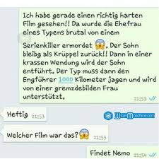 Lustige Whatsapp Bilder Und Chat Fails 89 Findet Nemo Ist Brutal Sms Humor Lustige Bilder Mit Zitaten Witzig