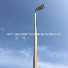 Poles and bullhorns we offer steel and aluminum light poles in a variety of sizes to fit any exterior lighting scheme. 6m 15m Galvanized Street Light Pole With Led Lamps Global Sources