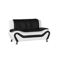 Kingway Furniture Gilan Faux Leather Living Room Loveseat In Black And White 1707 Blk Wh L Laf sofa wedge armless loveseat raf corner chaise product features: