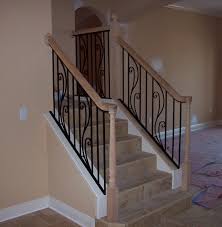 Balconey grill staircase grill safety grill design. Custom Wrought Iron Steel Stair Rail With Spring Flower Design And Wood Cap American Traditional Staircase Orlando By Deland Metal Craft Co Houzz