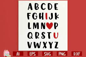 Valentine Card Design Alphabet Valentines Day Fonts