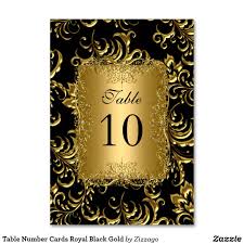 Black And Gold Card Table Number Cards Royal Black Gold Table Number Cards Card Table Wedding Table Cards