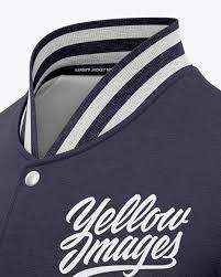 Download Men S Heather Varsity Jacket Mockup Front Half Side View In Apparel Mockups On Yellow Images Object Mockups