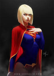 Anime Picture Dc Comics Supergirl Souracid Artist Single Tall Image Short Hair 666x94 Female Superhero Superhero Art Marvel And Dc Characters