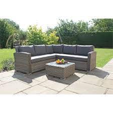 Maze Rattan Victoria Small Corner Garden Sofa Set Home Garden Corner Garden Hom Rattan Garden Furniture Corner Sofa Set Grey Rattan Garden Furniture