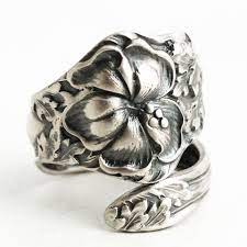 Hibiscus Flower Spoon Ring Hibiscus Jewelry Sterling Silver Etsy Flower Spoon Ring Sterling Silver Spoon Ring Spoonier