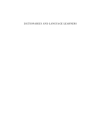 Pdf Dictionaries And Language Learners Philippe Humble Academia Edu